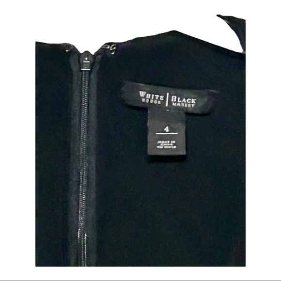 White House Black Market Double Breasted Blazer Dress Square Neck Fit Flare LBD - Picture 9 of 9